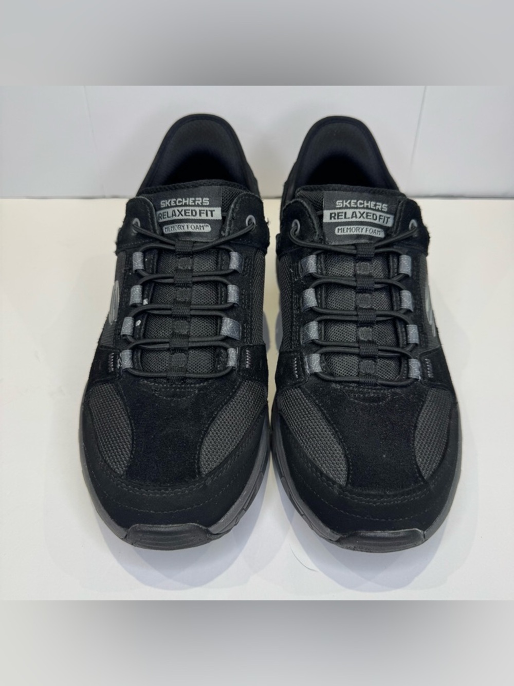 Skechers Relaxed Fit Memory Foam Men's Size 9 Oak Canyon Black Hands Free Slip I
